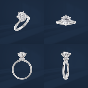 Bague de fiançailles de luxe pour femme de la marque DIFF, diamant de laboratoire classique rond brillant, platine PT950, certifié IGI - Product Image 6