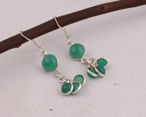 Boucles d'oreilles pendantes vintage en lapis-lazuli naturel, argent sterling 925, faites à la main, bijoux de mariage en pierres précieuses - Product Image 6