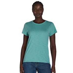 T-shirts pour femmes de haute qualité, couleur unie, col rond, manches courtes, coupe ajustée, décontractés, parfaits pour l'été, fabriqués au Bangladesh. - Product Image 5