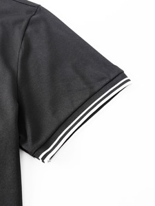 Camiseta Polo para Hombre a Precio Económico, Diseño de Verano, Color Sólido, Cómoda, de Manga Corta, Casual, Moderna, Diseño Informal, Negra - Product Image 4