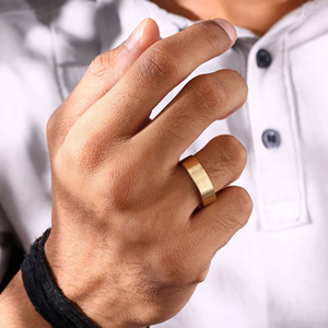 <b>Mens</b> Matte Gold Wedding Band Minimalist Brushed Gold <b>Ring</b> Classic Comfort Fit Wedding <b>Ring</b> <b>for</b> <b>Men</b> - Product Image 6