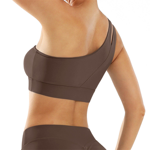 Top Deportivo Asimétrico Azul Marino para Mujer, Sin Varillas, Sin Costuras, para Yoga - Product Image 3