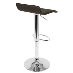 Juego de 2 taburetes de bar ajustables de piel sintética marrón Ale Contemporary - Product Image 4