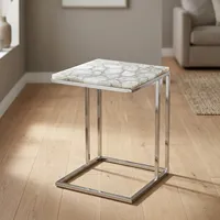Table d'appoint carrée avec plateau en marbre