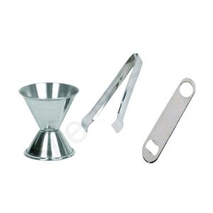 Kit de barman outils de bar y compris cheville mesure pince à glace ouvre-bouteille au prix de gros nouveau Design outils de barre 3 pièces ensemble - Product Image 1