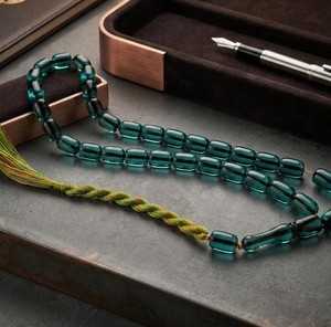 Tasbih de Resina Verde Azulado de Lujo, Hecho a Mano, Elegante Misbaha Islámica, Rosario Musulmán para Zikr, Regalo Premium - Product Image 4