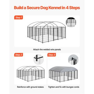 Grande Recinto per Cani da Esterno 9.8 X 9.8 X 5.4 ft, Gabbia in PVC con Chiusura Sicura, Resistente ai Raggi UV e Impermeabile - Product Image 6