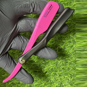 มีดโกนหนวดแบบพับได้ Pink & Black Professional Barber Flip Pinch Razor ใบมีดเดี่ยว สำหรับโกนหนวดเคราผู้ชาย - Product Image 2
