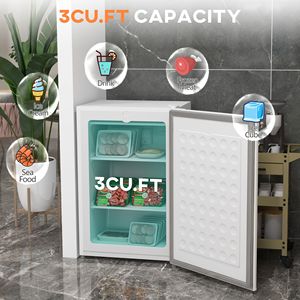 Small 3 Cu Ft Upright Freezer with Reversible Single Door Adjustable Thermostat Class Energy Efficiency for Home Apartment Hotel - Product Image 2