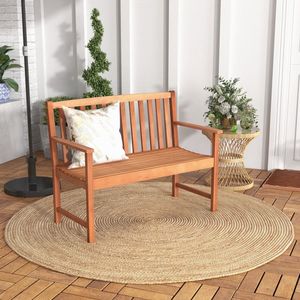 ม้านั่งไม้สำหรับลานบ้าน 2 ที่นั่ง พร้อมที่วางแขนและพนักพิง - Product Image 5