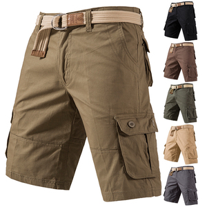 <b>Men's</b> <b>Brown</b> <b>Cargo</b> Shorts Midweight Canvas Multiple Pockets Breathable Casual Summer Style Button Fly - Product Image 5