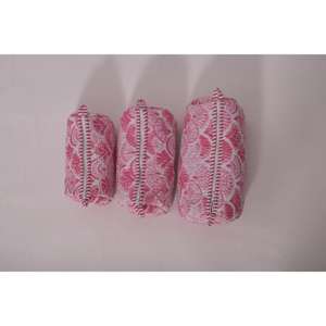 Pochette à maquillage en coton fleuri, trousse de toilette bohème, organiseur de toilette à fermeture éclair, sac de voyage Cottagecore - Product Image 3