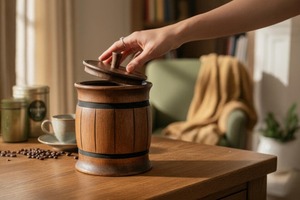 Excellent Quality Vintage Handcrafted Wooden Canister for Kitchen Spice Storage BPA <b>Free</b> and Large Capacity at Good Price - Product Image 2