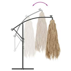 Grand parasol de jardin pliable en polyester marron et base pour l'extérieur - Product Image 6