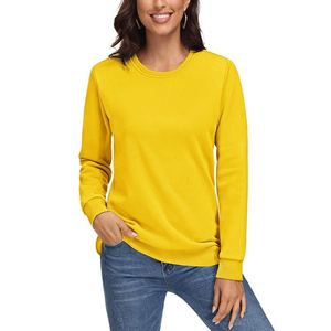 Pull en tricot à col rond à manches longues pour femme, couleur unie, haut décontracté, vêtement d'automne, coton, fibre de bambou, respirant - Product Image 3