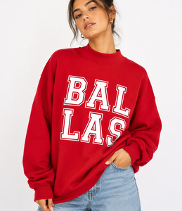 Custom Women's Oversized Mock Neck <b>Jumper</b> Premium Heavyweight Cotton Fleece Sweatshirt Screen print Logo Patch Manufacturer - Product Image 5