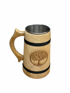 Mug à bière en bois de luxe FAIZA CRAFT certifié CE, fait main par des artisans, résistant au micro-ondes, pour les amateurs de bière - Product Image 4