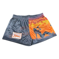 Shorts de rugby australiens personnalisés en maille/polyester, taille haute, fermeture élastique, séchage rapide, respirant, anti-plis pour hommes