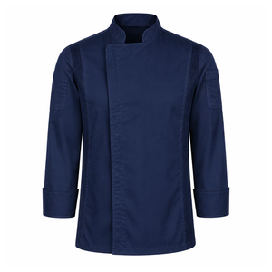 เสื้อเชฟสีพื้นสำหรับผู้ชาย รุ่นใหม่ ผ้าคอตตอน ปรับแต่งได้ เหมาะสำหรับโรงแรมและร้านอาหาร แขนสั้น สำหรับทำอาหาร - Product Image 5