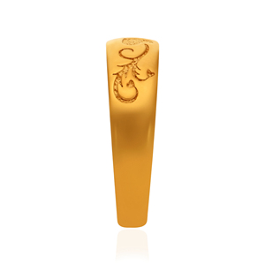 แหวนวงกว้างลายดอกไม้รูปหัวใจสลักลายหรูหราสีทองสำหรับผู้หญิง - Product Image 4
