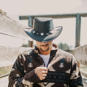 Chapeaux de cowboy en cuir professionnels - Logo et couleur personnalisés, respirants, chapeau de cowboy tendance sur mesure - Product Image 3