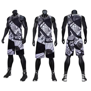 Uniformes de basket-ball pour adultes sur mesure OEM, logos d'équipe personnalisés, haute performance, 100% polyester respirant, antibactérien - Product Image 4