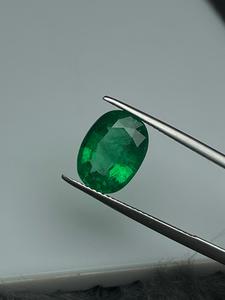 Piedra Preciosa Suelta de Esmeralda Verde Natural, Corte Ovalado, Origen ZM, para Joyería - Product Image 2