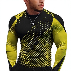 Patch House – T-shirt de sport à manches longues pour homme, compression, anti-UV, noir et jaune, imprimé par sublimation, séchage rapide, manches intégrales - Product Image 4