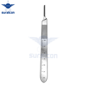 Mango de bisturí n.° 3 Palancas Quirúrgicas Reutilizables de Acero Inoxidable Sólido con Escala de Medición, Compatibles - Product Image 2