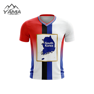 Maßgeschneidertes 2026 Korea Nationalmannschaft Fußballtrikot Thailand Hochwertige Sublimationsdruck Wärmeübertragung Fußballausrüstung für Spiele - Product Image 1