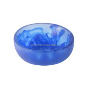 Bols à fruits en résine fumée | Bol en résine à texture fumée beige et marron avec mat organique pour service de fruits et décoration contemporains - Product Image 3