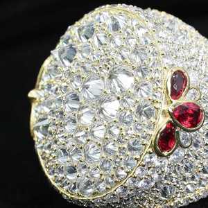 <b>Iced</b> Butterfly Fine <b>Ring</b> Lab Diamond Ruby Side Stone 925 Sterling Silver Unisex Wedding Party Jewelry - Product Image 4
