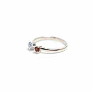 <b>Garnet</b> Aquamarine 925 Sterling <b>Silver</b> High Polish Finish Handmade Gemstone Wedding <b>Ring</b> for Her Birthstone Jewelry - Product Image 6