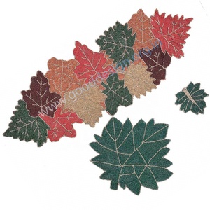 Wholesale Luxury Table Cloth 36" <b>Beaded</b> Table Runner Placemat and <b>Coasters</b> Embroidered Design for Wedding and Christmas Decor - Product Image 2