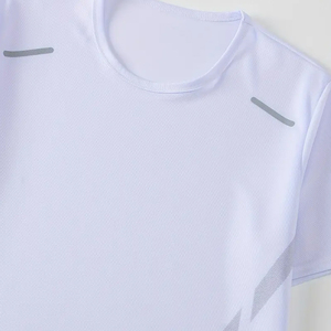 <b>White</b> Color 2 Pcs Outdoor Running Fitness With Pocket Summer Short Sleeve <b>Compression</b> T-<b>Shirt</b> Shorts Set - Product Image 6