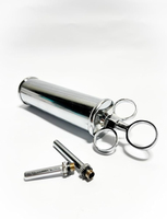 Seringue vétérinaire jetable en acier inoxydable pour le retrait de cérumen, avec système de verrouillage à filetage à trois anneaux, tailles personnalisables, OEM disponible, haute qualité