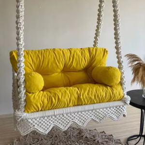 Silla Hamaca de Macramé, Columpio Grande de Macramé, Silla Hamaca Colgante de Algodón con Macramé - Product Image 1