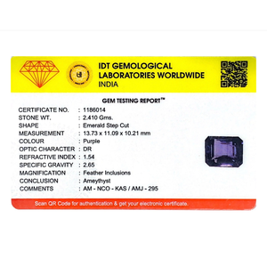 Emerald Cut 12.05 Carat Natural Amethyst Loose Gemstone for Fine Jewelry - Product Image 4