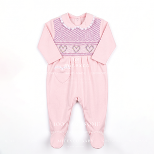 Mameluco de Bebé Premium 100% Algodón con Bordado a Mano, Manga Larga, con Pies, para Recién Nacido, Estilo Boutique - Product Image 2
