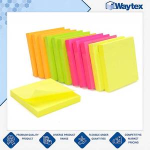 Bloc de Notas Reposicionable de Neón de Excelente Calidad, Suministro Directo de Fábrica, 100 Hojas, 75x75mm, Amarillo, Fucsia, Verde y Naranja - Product Image 3