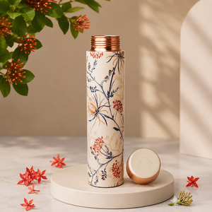 Handmade Copper Printed Bottle for Water and Beverage <b>Storage</b> Elegant Copper Printed Bottle for Stylish Kitchen and Dining - Product Image 5
