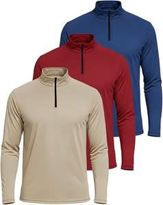 Chemises de sport à manches longues à fermeture éclair 1/4 Dry-Fit pour hommes - Product Image 1