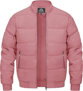 Blouson aviateur matelassé d'hiver pour homme grande taille avec fermeture éclair complète en fourrure de mouton respirant et coupe-vent chaud pour le travail décontracté et athlétique - Product Image 1