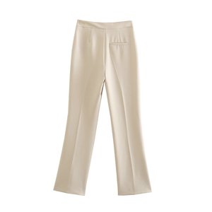 Pantalones de Mujer de Primavera, Nuevos, Elegantes y a la Moda, con Abertura en la Pierna, de Tubo Recto, Vintage, de Cintura Alta, con Cierre de Cremallera - Product Image 2