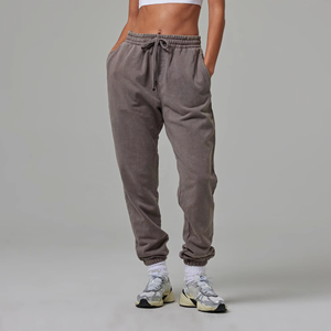 Pantalon de jogging ample et surdimensionné en molleton français pour femme avec logo personnalisé, 100 % coton épais, style hip-hop, idéal pour le sport et la gym - Product Image 1