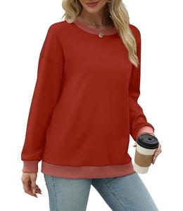 Nueva Colección de Sudaderas de Algodón para Mujer, de Lujo, Manga Larga, Cuello Redondo, Hombros Caídos, Color Sólido, Cómodas y Casuales, de Bangladesh - Product Image 3