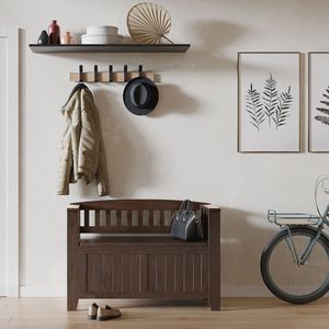 Petit banc de rangement pour entrée Acadian en brun brunette - Product Image 1