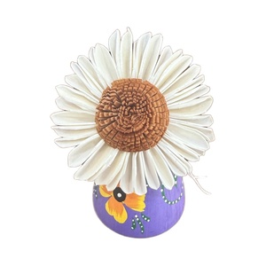 Venta al por mayor de difusor de fragancia para el hogar, girasol doblado, flores con mecha de algodón, caña, flores artificiales de madera para el día de la madre - Product Image 1