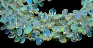 Perles en forme de poire en cristal à facettes en opale éthiopienne véritable 6x4 à 12x9mm 16 pouces perles de pierres précieuses utilisées pour la fabrication de bijoux - Product Image 3