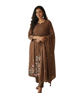Robe Anarkali/Salwar Kameez/Kurti de fête simple et élégante en tissu rayonne brodé réversible, tailles L à 3XL, non cousue, livraison gratuite - Product Image 1